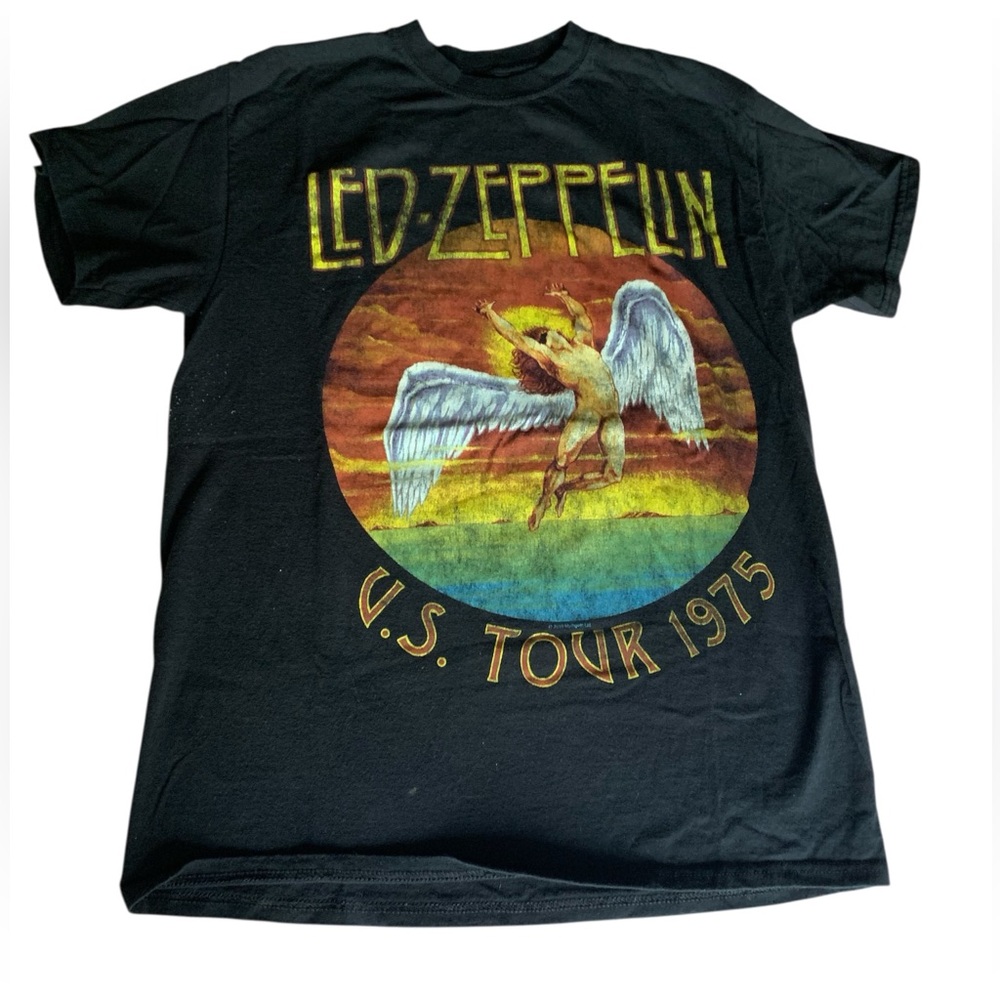 Led Zeppelin U.S. Tour 1975 Black Mens T-Shirt Concert